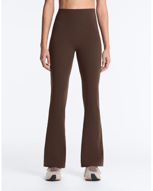 Oysho Brown Raise Up Compressive 80Cm Flare Trousers