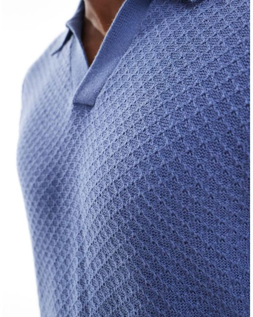 Hollister – strick-polohemd in Blue für Herren