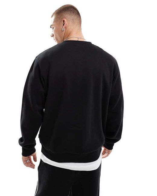 Felpa Oversize Girocollo Nera di JJ Rebel in Black da Uomo