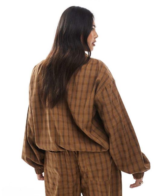 ASOS Brown Asos Design Curve Bubble Hem Jacket Co-ord
