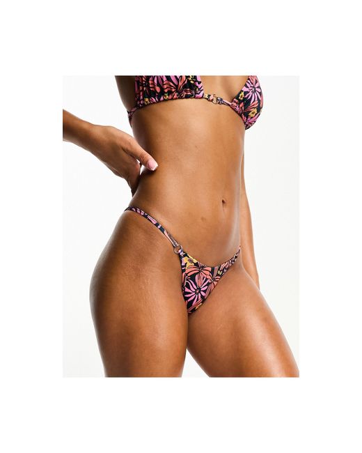 Weekday Natural – deep – bikinihose mit tanga-schnitt und blumenmuster, exklusiv bei asos