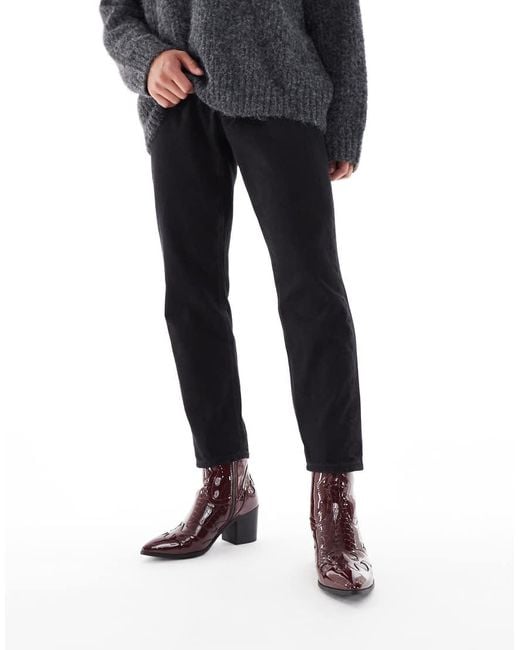 Botines Chelsea Con Tacón Y Detalles Estilo Wéstern De Charol De -Rojo ASOS de hombre de color Brown