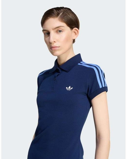 Adidas Originals Blue 3-stripes Polo