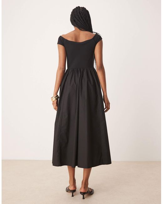Nobody's Child Black Bardot Midi Dress