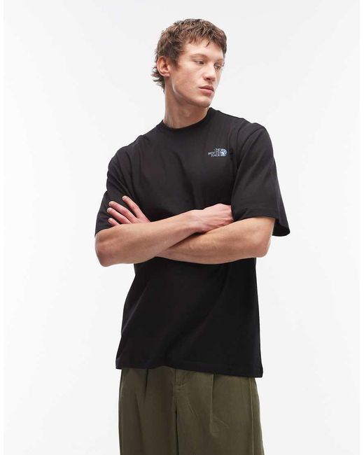The North Face Black Nse Liquid Box Backprint Oversized T-Shirt for men