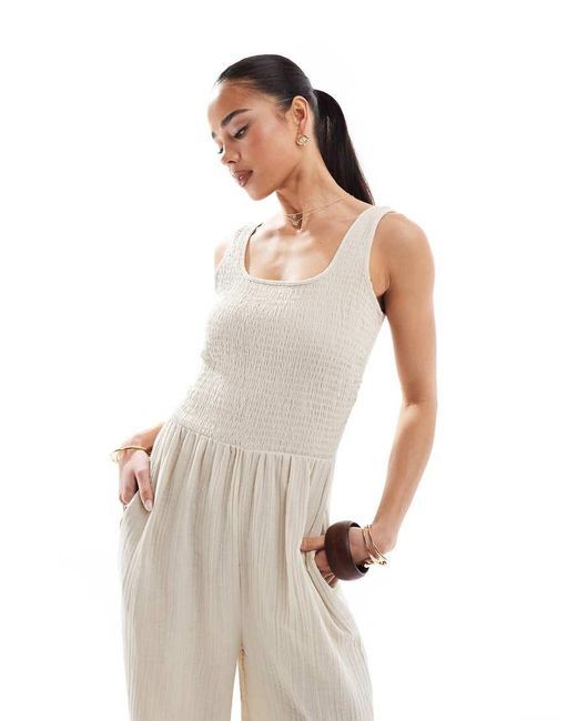 Brave Soul White Scoop Neck Jumpsuit