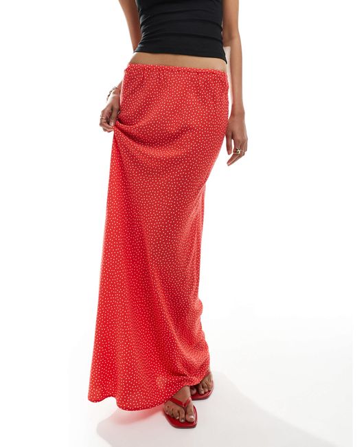 Miss Selfridge Red Spun Maxi Skirt