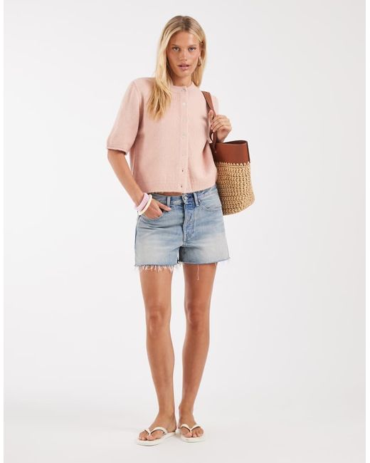 ASOS Pink Lightweight Relaxed Short Sleeve Cardigan