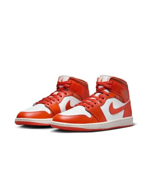 Nike Red Air Jordan 1 Mid Sneakers