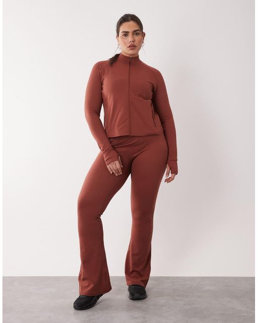 4505 Red Curve Icon High Waist Slim Kick Yoga leggings