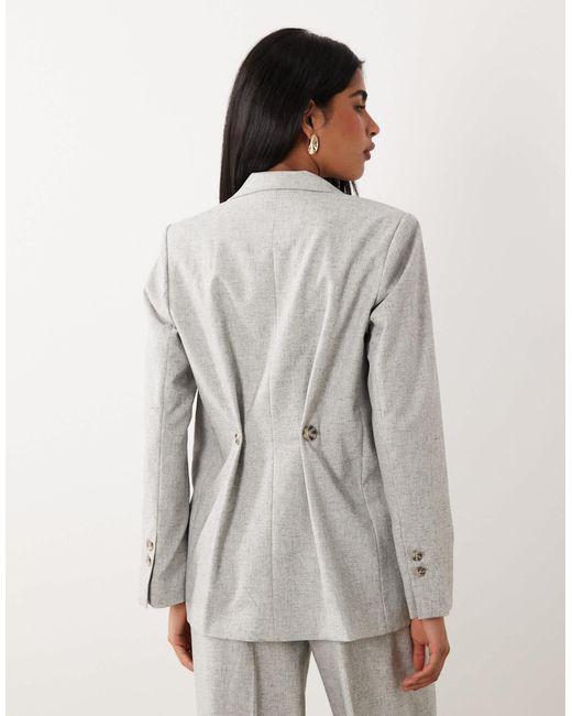 Y.A.S Natural Oversized Tortoise Button Tailored Blazer Co-ord