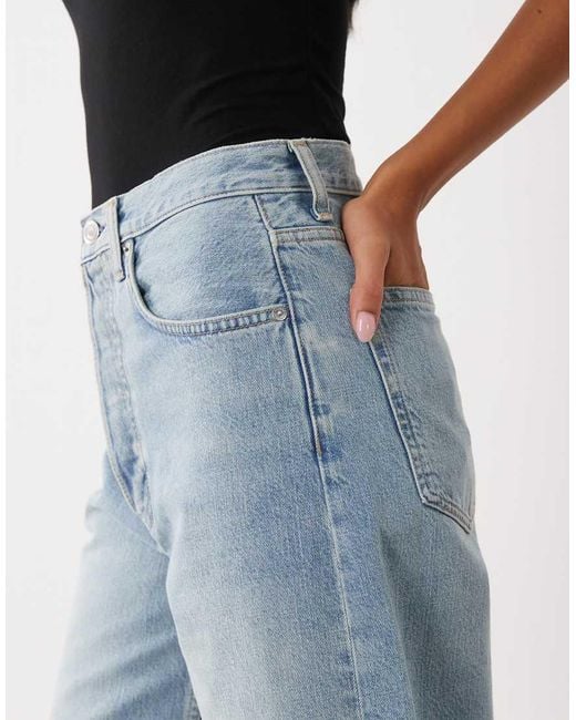 ARKET Blue Loose Fit Denim Shorts