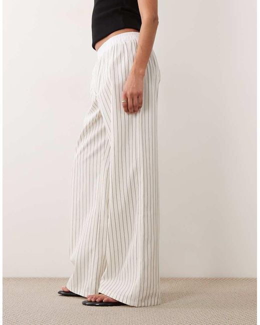 ASOS White Boxer Waistband Wide Leg Trouser Co Ord