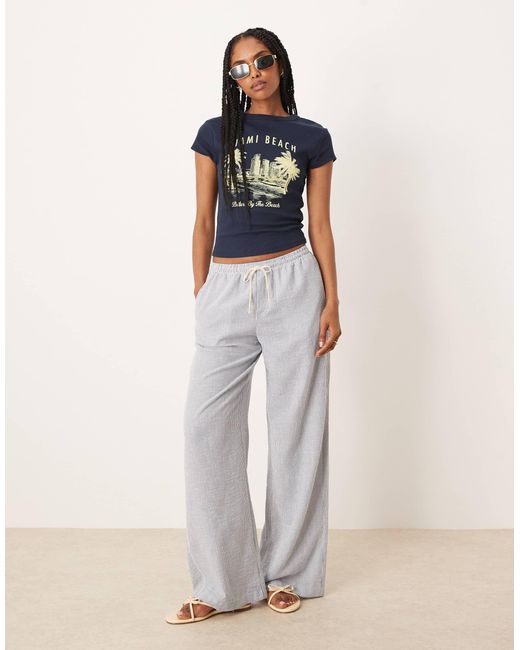 ASOS Blue Baby Tee With Miami Beach Graphic