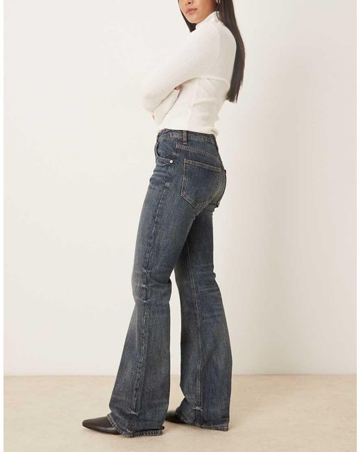 Mango Blue Luna 100% Cotton Slim Flared Jean