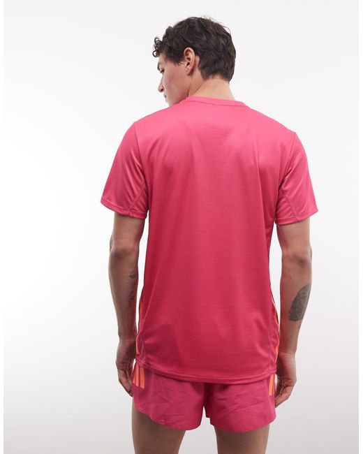 Adidas Originals Pink Adidas Running Adizero T-Shirt for men