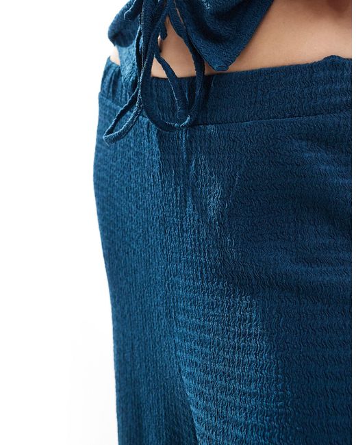 Vero Moda Blue – hose aus strukturiertem jersey