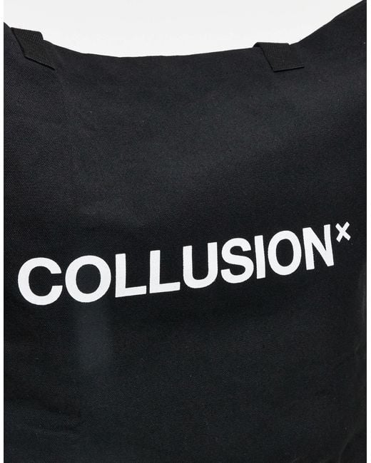 Collusion Black Large Everyday Tote Bag With Logo