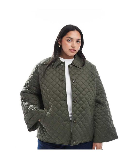 Vero Moda Gewatteerde Jas Met Knopen in het Green