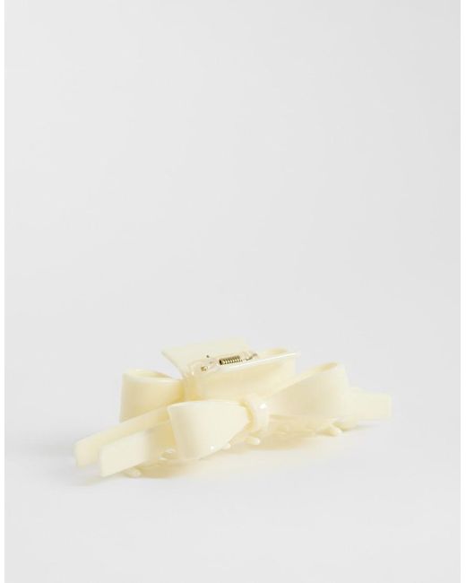 Pieces Natural Bow Detail Claw Clip