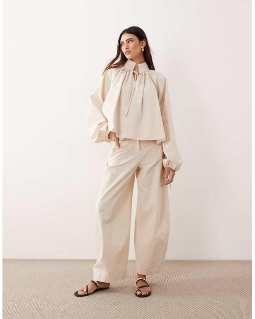 ARRANGE Natural Barrel Leg Pants