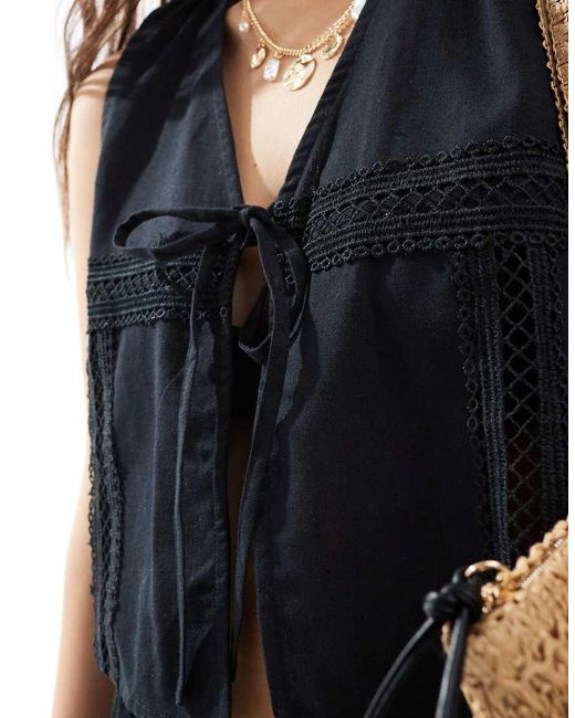 esmé studios Black Esmee Exclusive Lace Panel Vest