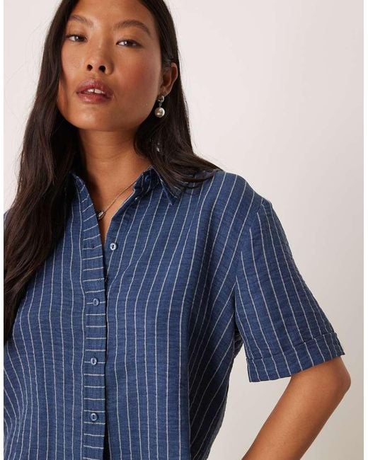 JDY Petite Blue Lightweight Boxy Shirt Co-ord