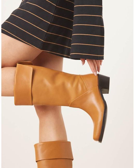 Mango Natural Heeled Knee High Boot