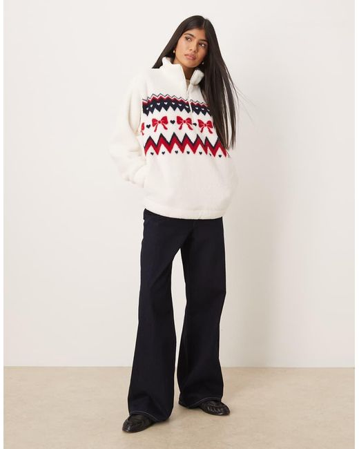 Hollister Pink Gilly Hicks Quarter Zip Teddy Sweater