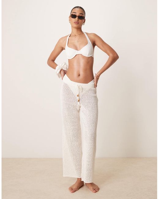 Abercrombie & Fitch Natural Swim Sheer Knitted Trouser
