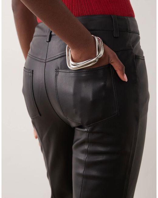 Mango Black Flared Leather Trouser