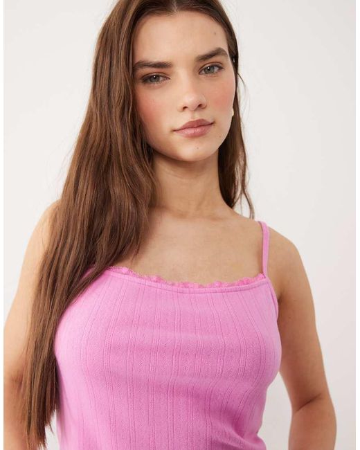 Abercrombie & Fitch Pink Pointelle Cami Pajama Top