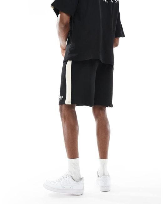 Pantalones Cortos Negros Monticello De (Parte De Un Conjunto) River Island de hombre de color Black