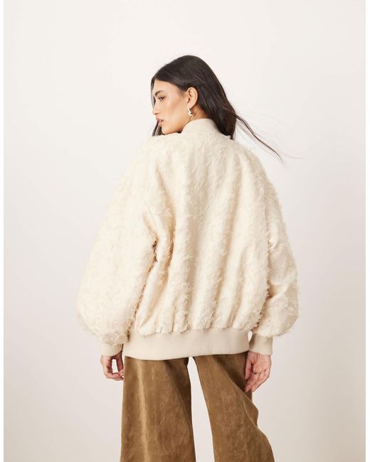 ARRANGE Natural Textured Oversized Bomber Jacket