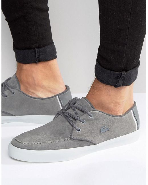 Lacoste Gray Sevrin Suede Shoes for men