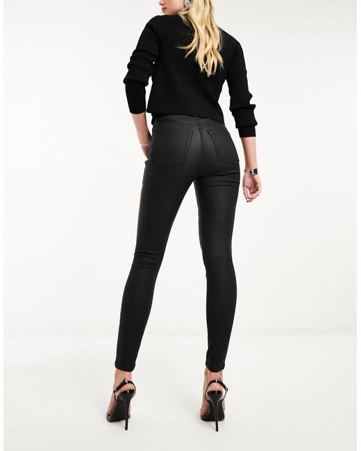 ASOS Coated Skinny Jean in Black | Lyst