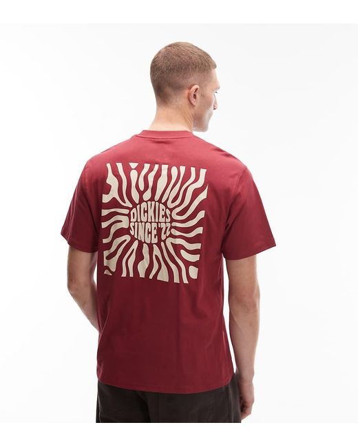 Camiseta Roja Con Gráfico Abstracto En La Espalda South Bloomfield Exclusiva En Asos De Dickies de color Red