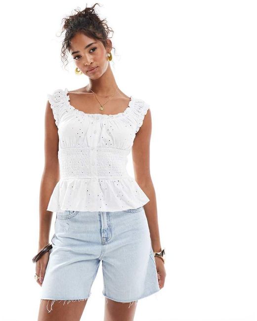 Stradivarius Denim Dad Short in het White