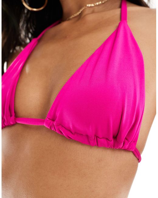 Lori - confezione da 2 top bikini a triangolo color arancione e rosa di ASOS in Pink