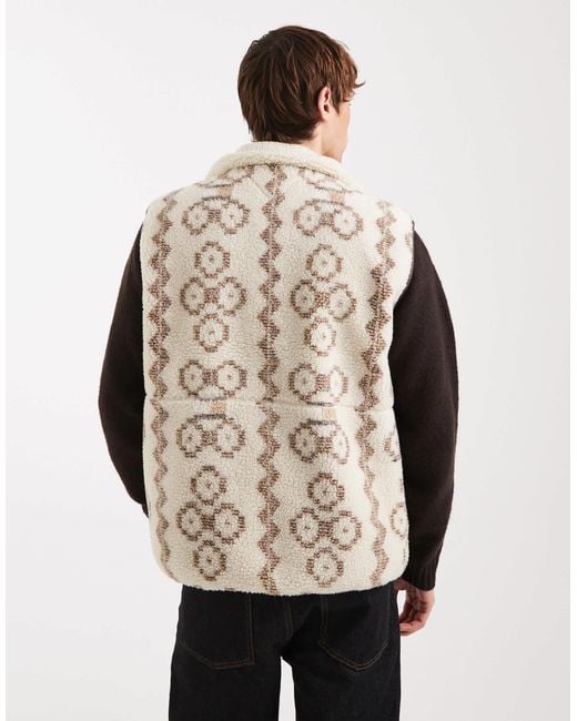 Tommy Hilfiger Natural Pattern Teddy Zip Up Gilet for men