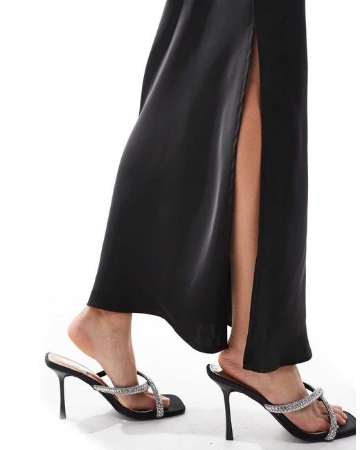 Glamorous Black Side Split Maxi Skirt