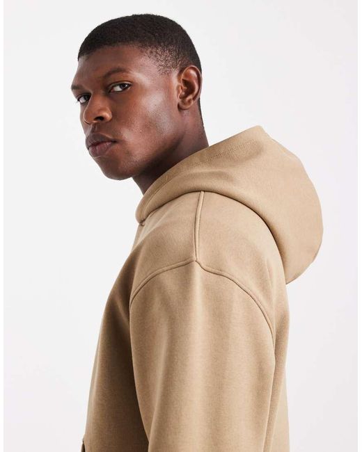 ASOS Natural Essentials Boxy Hoodie for men