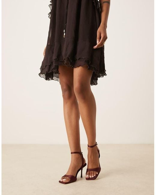 ASOS Natural Hollow Barely There Heeled Sandals