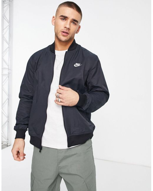 Nike Club Woven Bomber Jacket in Black (Blue) for Men | Lyst