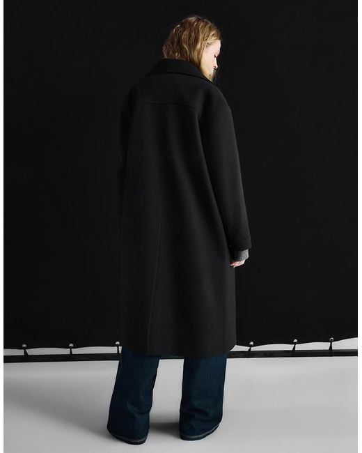 Bershka Black Soft-touch Wrap Coat