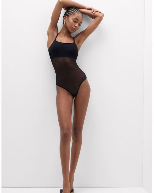 Intimissimi Black Bodysuit With Slender Shoulder Straps