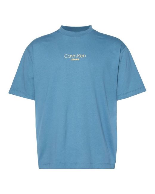 Calvin Klein Blue Relaxed Fit Logo T-shirt for men