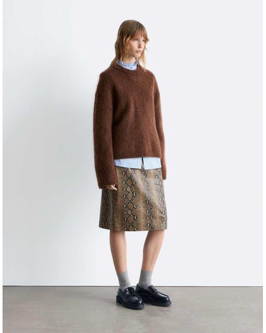 & Other Stories Brown Mohair Super Soft Hairy Knit Sweater