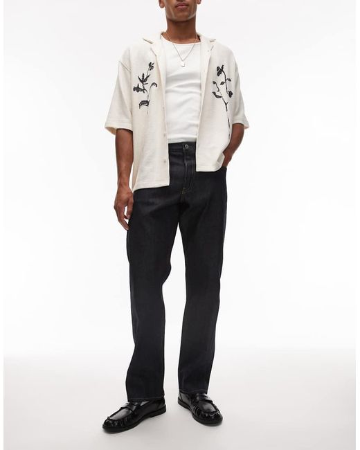 ARKET Gray Ocean Selvedge Turn Up Loose Straight Leg Jeans for men