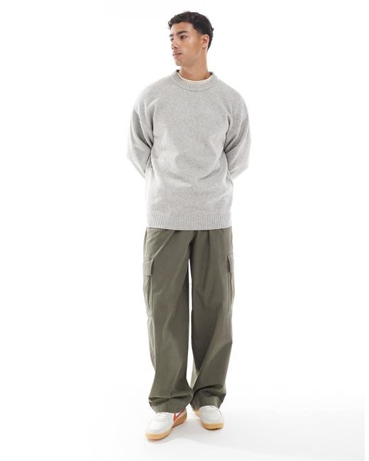 Jack & Jones Gray Oversize Fluffy Jumper for men